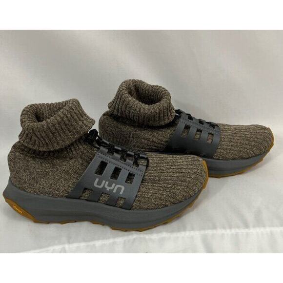 UYN Sz 39 8 Uynner Womens Brown Taupe Booties Hero Shoes Merino Wool Vibram Sole - Picture 8 of 15